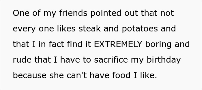 Woman Is Tired Of Friend’s Strict Diet She Even Enforces On Her Birthday