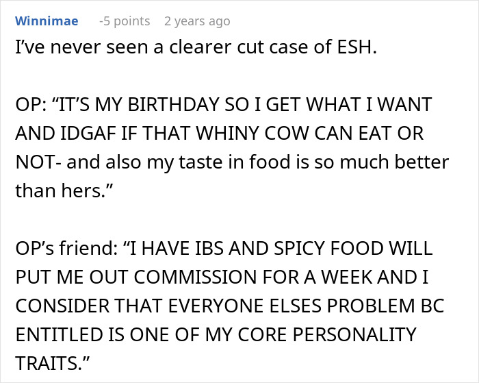 Woman Is Tired Of Friend’s Strict Diet She Even Enforces On Her Birthday