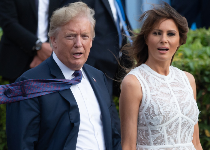 Melania Trump&rsquo;s Perfectly Polished Appearance Slips As The Wind Uncovers A Hidden Secret