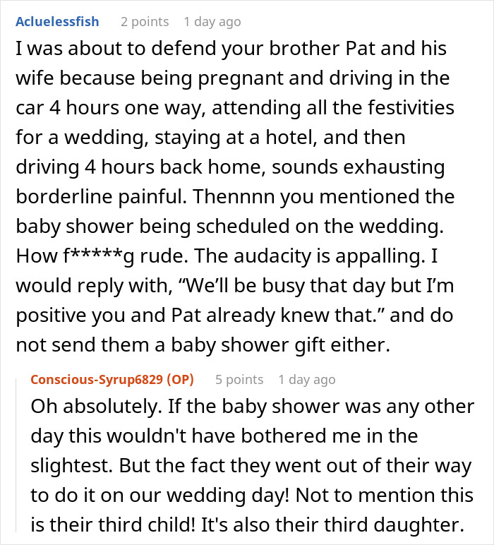 Groom&rsquo;s Brother Brings Nothing But Drama To His Wedding, Then Throws A Baby Shower On The Same Day