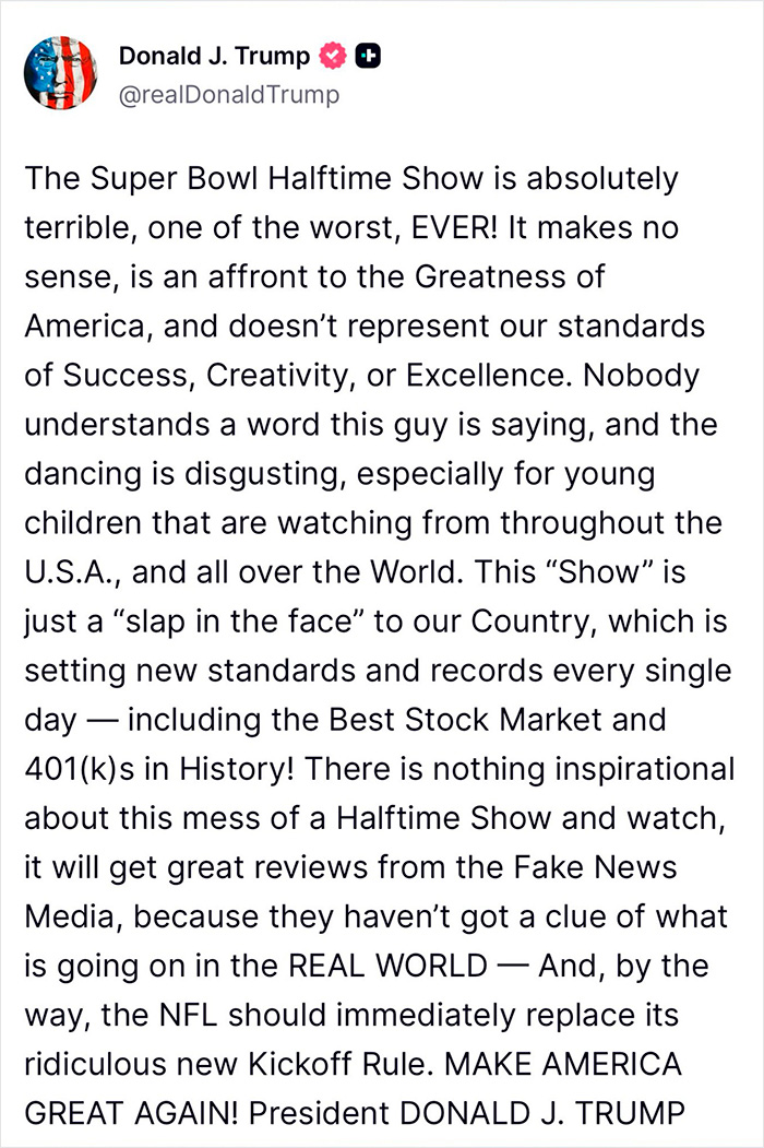 “So He Did Watch?”: Bad Bunny’s Super Bowl 2026 Halftime Show Sparks Trump’s Fury