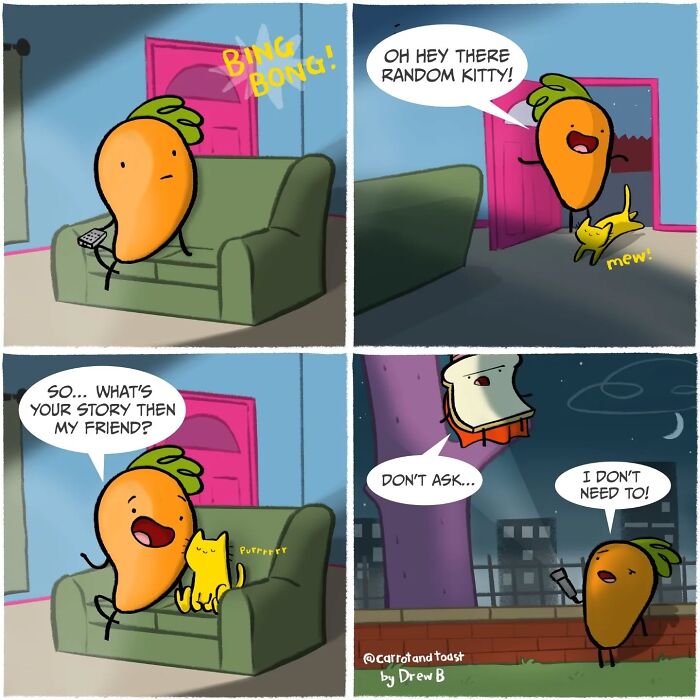 This Artist Turns A Carrot And A Slice Of Toast Into Silly Comedy (48 Pics)