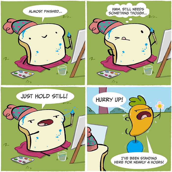 This Artist Turns A Carrot And A Slice Of Toast Into Silly Comedy (48 Pics)