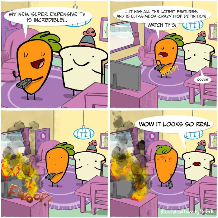 This Artist Turns A Carrot And A Slice Of Toast Into Silly Comedy (48 Pics)