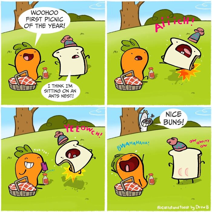 This Artist Turns A Carrot And A Slice Of Toast Into Silly Comedy (48 Pics)