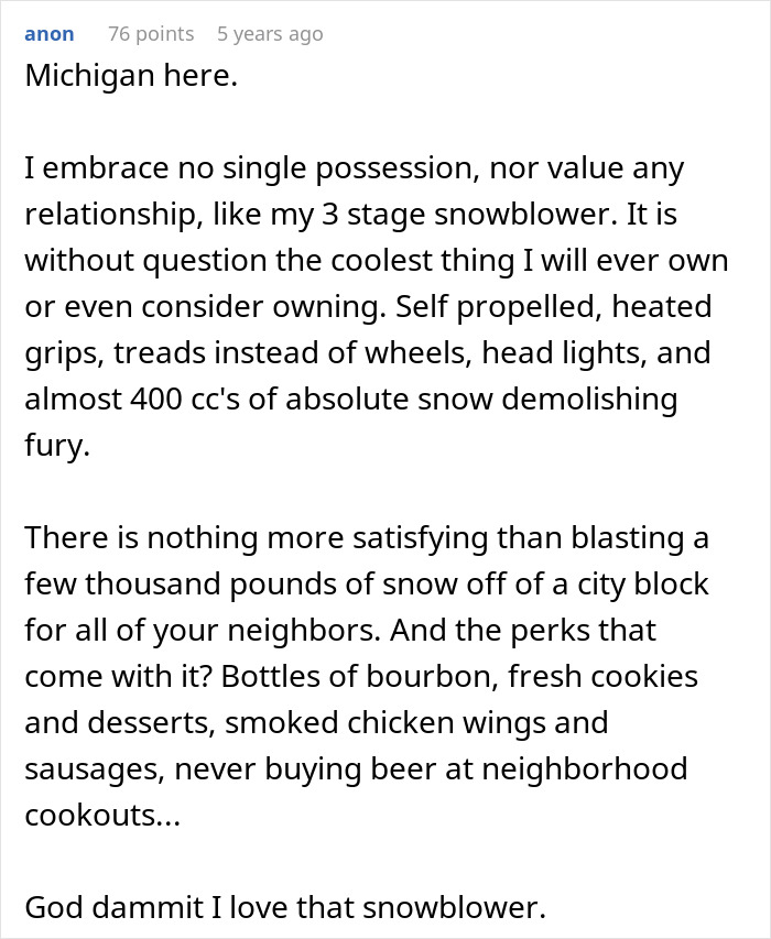 Guy With A Snowblower Makes Sure Mean Neighbor&rsquo;s Driveway Is The Only One Snowed In