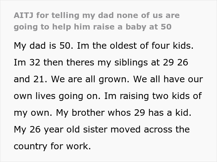 50YO Dad Drops Surprise Baby News, Shocked As His Kids Refuse To Help Raise It As They “Owe” Him