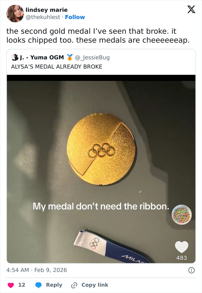 “Ordered From TEMU”: Investigation Launched After Multiple Olympians Reveal Their Medals Broke “Ordered From TEMU”: Investigation Launched After Multiple Olympians Reveal Their Medals Broke