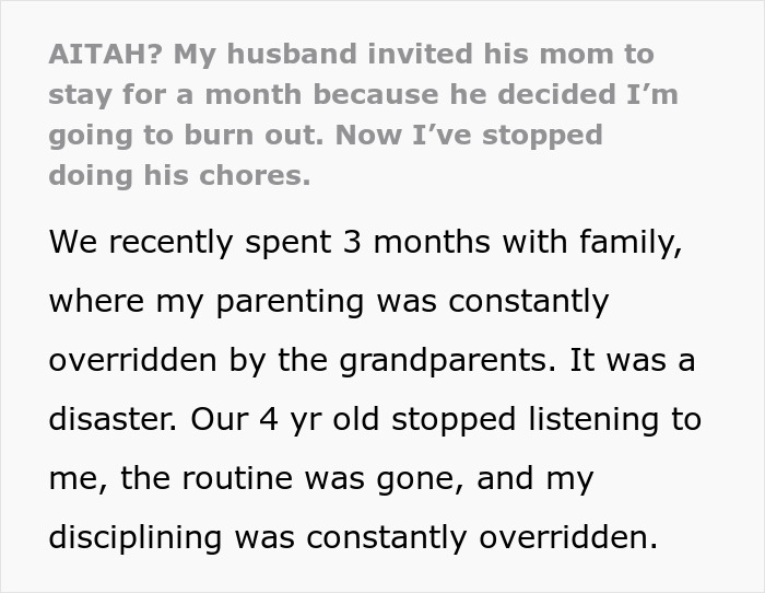 Lazy Hubby Invites Mom To Help Instead Of Pitching In, Wife Goes On Strike And Dumps Chores On Him