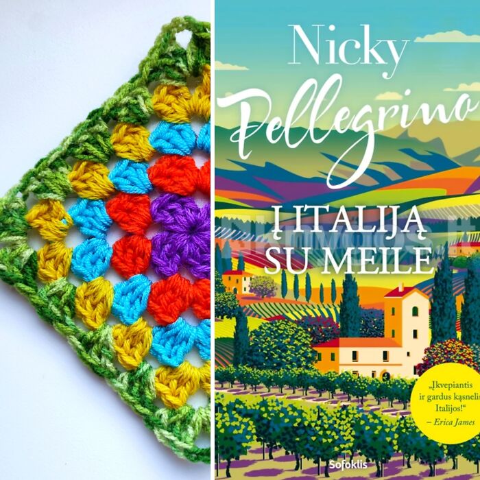 I Crocheted 96 Granny Squares Inspired By Book Covers And Turned Them Into A Blanket (16 Pics)