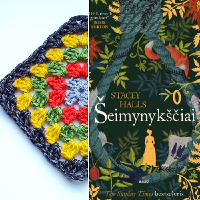 I Crocheted 96 Granny Squares Inspired By Book Covers And Turned Them Into A Blanket (16 Pics)
