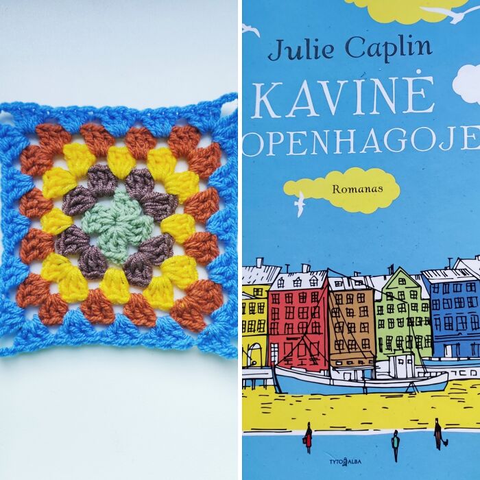 I Crocheted 96 Granny Squares Inspired By Book Covers And Turned Them Into A Blanket (16 Pics)