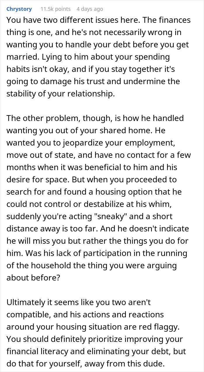 Boyfriend Gives Girlfriend Up To A Year To Fix Finances On Her Own Or He Won’t Marry Her