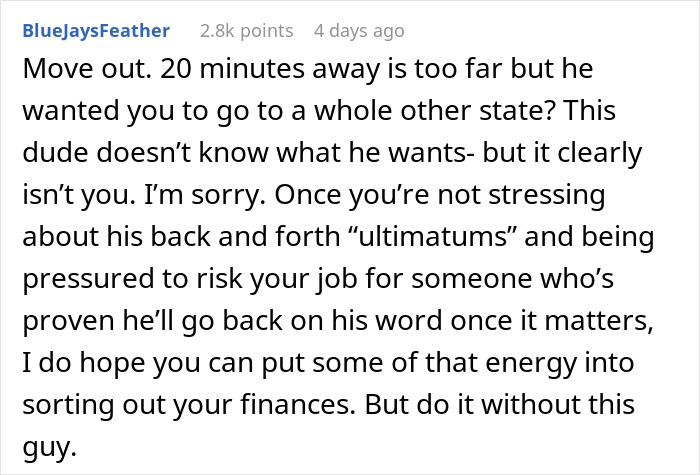 Boyfriend Gives Girlfriend Up To A Year To Fix Finances On Her Own Or He Won’t Marry Her