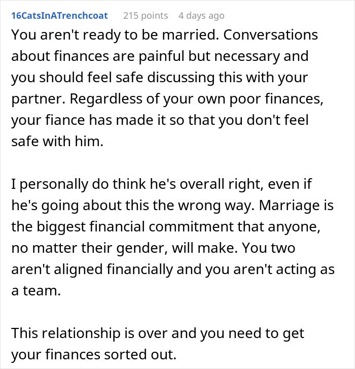 Boyfriend Gives Girlfriend Up To A Year To Fix Finances On Her Own Or He Won’t Marry Her
