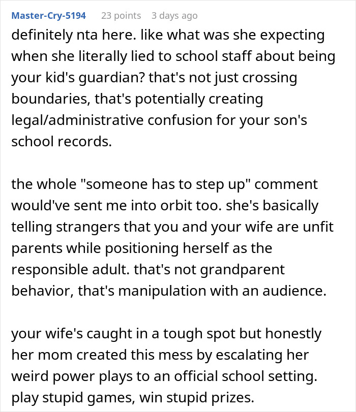 Granny Pretends To Be Kid’s Guardian As “Someone Has To Step Up,” Dad Fumes At Her Toxicity Granny Pretends To Be Kid’s Guardian As “Someone Has To Step Up,” Dad Fumes At Her Toxicity