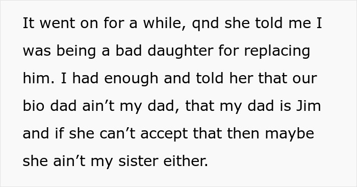 Sister Screams Treason When Teen Calls Stepdad Dad, Teen Suggests Therapy Instead Of Screaming Sister Screams Treason When Teen Calls Stepdad Dad, Teen Suggests Therapy Instead Of Screaming