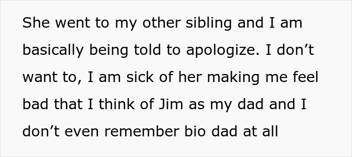 Sister Screams Treason When Teen Calls Stepdad Dad, Teen Suggests Therapy Instead Of Screaming Sister Screams Treason When Teen Calls Stepdad Dad, Teen Suggests Therapy Instead Of Screaming