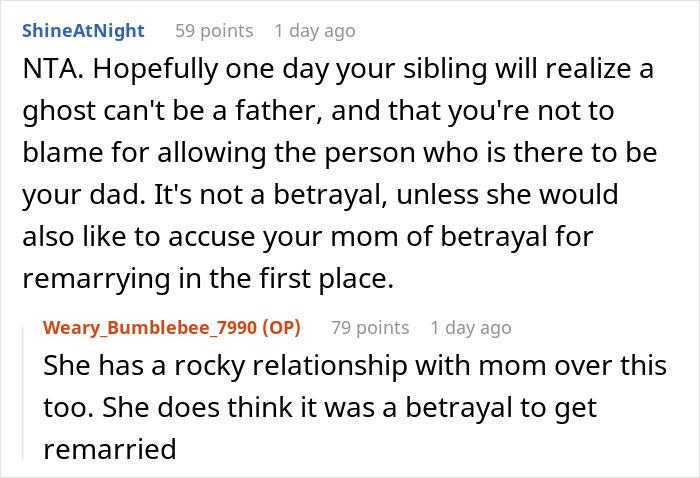 Sister Screams Treason When Teen Calls Stepdad Dad, Teen Suggests Therapy Instead Of Screaming Sister Screams Treason When Teen Calls Stepdad Dad, Teen Suggests Therapy Instead Of Screaming