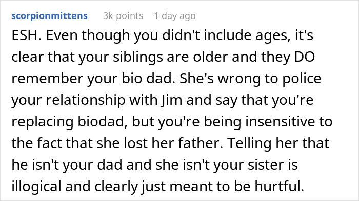 Sister Screams Treason When Teen Calls Stepdad Dad, Teen Suggests Therapy Instead Of Screaming Sister Screams Treason When Teen Calls Stepdad Dad, Teen Suggests Therapy Instead Of Screaming
