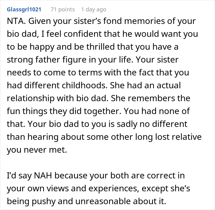 Sister Screams Treason When Teen Calls Stepdad Dad, Teen Suggests Therapy Instead Of Screaming Sister Screams Treason When Teen Calls Stepdad Dad, Teen Suggests Therapy Instead Of Screaming
