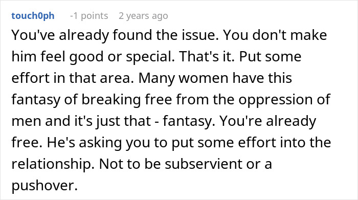 Man Takes Advantage Of Wife’s Submissive Nature, Cries Foul After She Stands Up For Herself