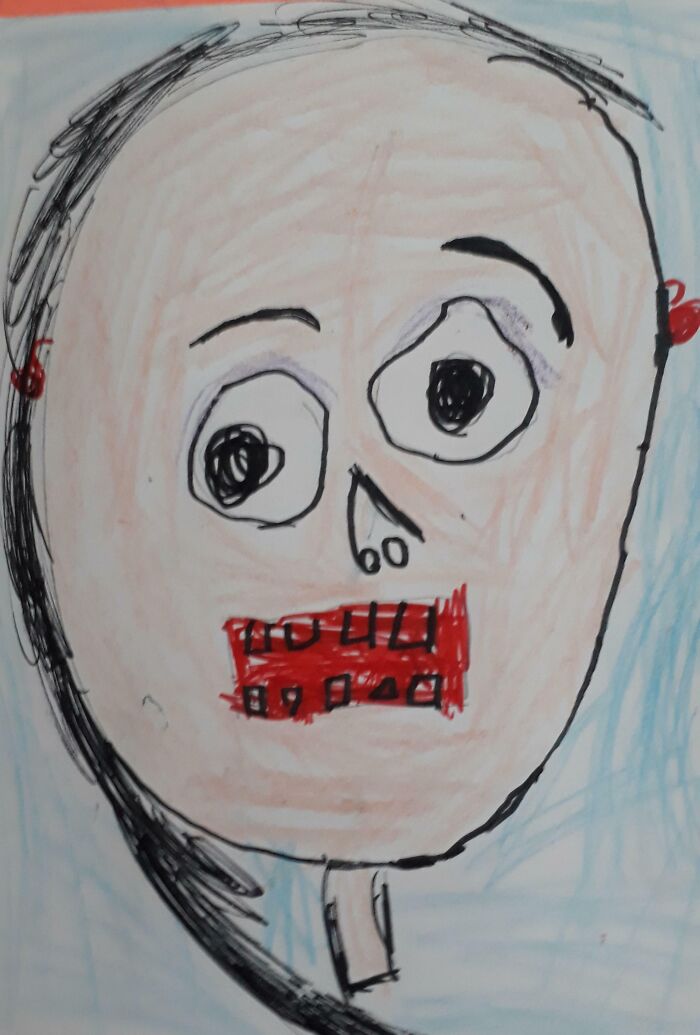 “Terrifying Self-Portrait”: 41 Times Kids Proudly Presented Their Wild Drawings As Art “Terrifying Self-Portrait”: 41 Times Kids Proudly Presented Their Wild Drawings As Art