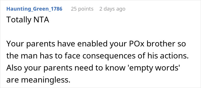“I Was Praised For Taking It Like A Man”: Guy Refuses To Help Spoiled Brother, Parents Are Fuming