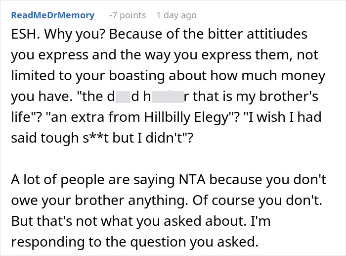 “I Was Praised For Taking It Like A Man”: Guy Refuses To Help Spoiled Brother, Parents Are Fuming