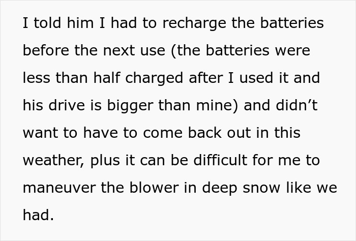 Woman Refuses To Lend Her New Snow Blower To A Neighbor She Never Met Before, Gets Called Ridiculous
