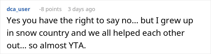 Woman Refuses To Lend Her New Snow Blower To A Neighbor She Never Met Before, Gets Called Ridiculous