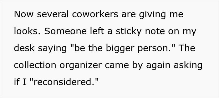 Woman Refuses To Contribute $50 To A Coworker’s Retirement Gift After She Made Her Life Miserable Woman Refuses To Contribute $50 To A Coworker’s Retirement Gift After She Made Her Life Miserable