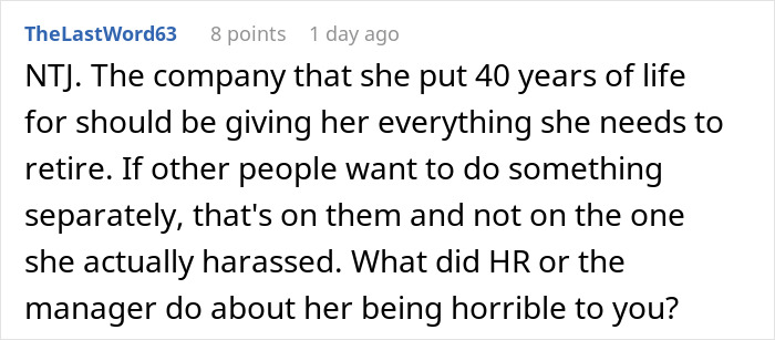 Woman Refuses To Contribute $50 To A Coworker’s Retirement Gift After She Made Her Life Miserable Woman Refuses To Contribute $50 To A Coworker’s Retirement Gift After She Made Her Life Miserable