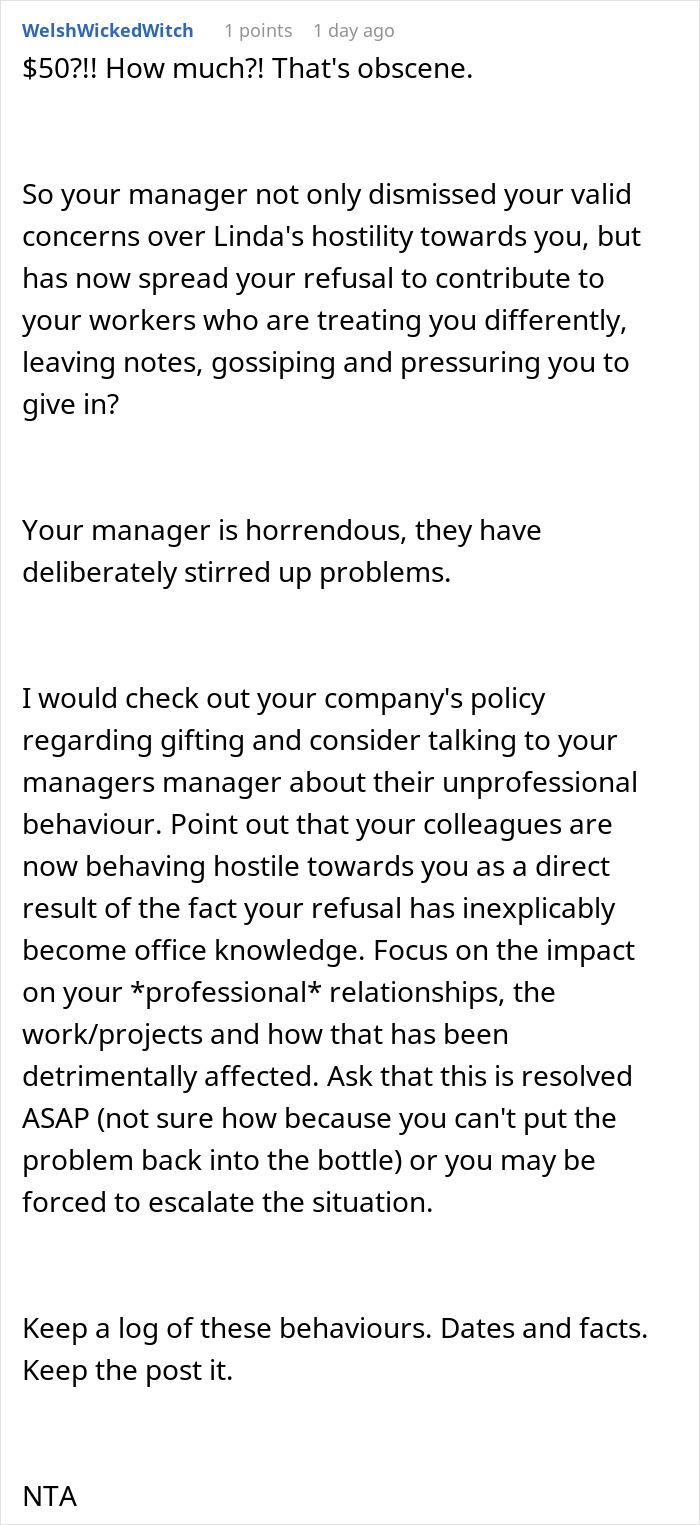 Woman Refuses To Contribute $50 To A Coworker’s Retirement Gift After She Made Her Life Miserable Woman Refuses To Contribute $50 To A Coworker’s Retirement Gift After She Made Her Life Miserable