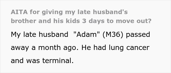 Woman Kicks Late Husband’s Brother And His Kids Out: “He Wears His Clothes, Started Using His Stuff”