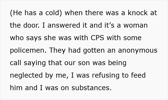New Parents Are Horrified As CPS Knock On Their Door With False Accusations, Realize It Was MIL’s Doing