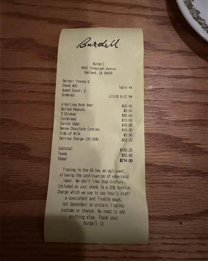 Outrage Erupts After America’s Top Restaurant Adds Automatic 20% Tip Over Country’s ‘Racist’ Past