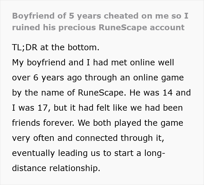 Man Cheats On GF And Shares Her Private Pics, She Destroys 14+ Years Of Effort He Put Into RuneScape