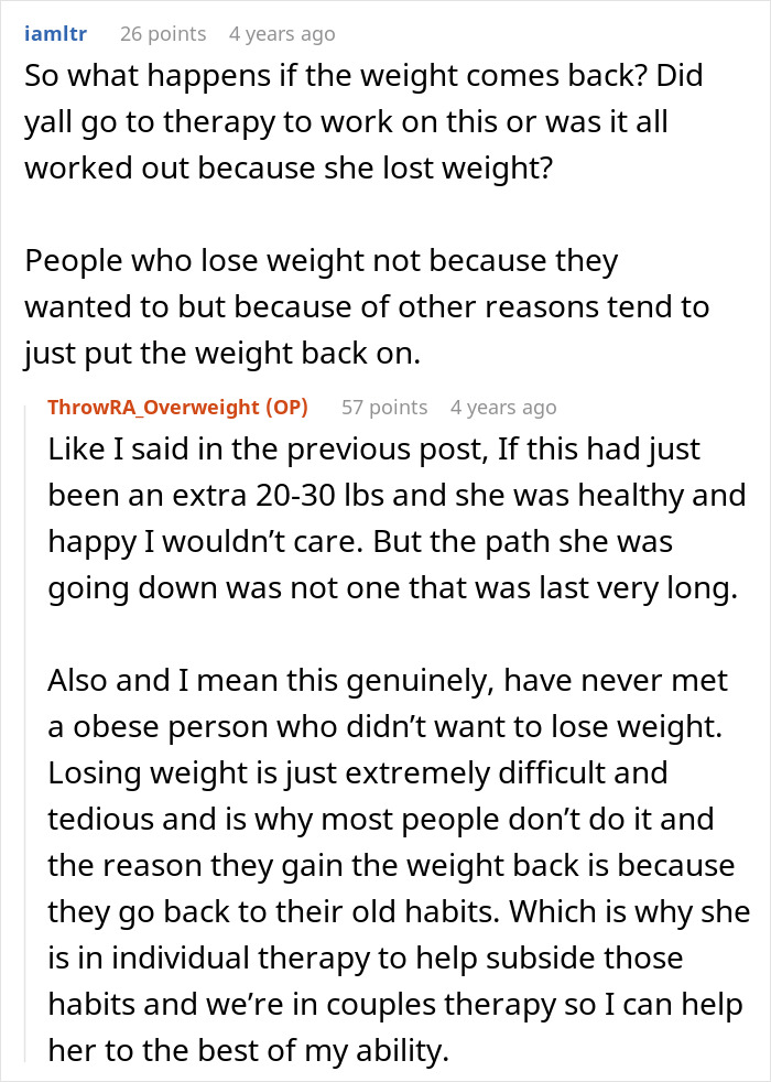 &ldquo;I&rsquo;m Considering Leaving&rdquo;: A Husband Struggles To Accept His Wife&rsquo;s Weight Gain