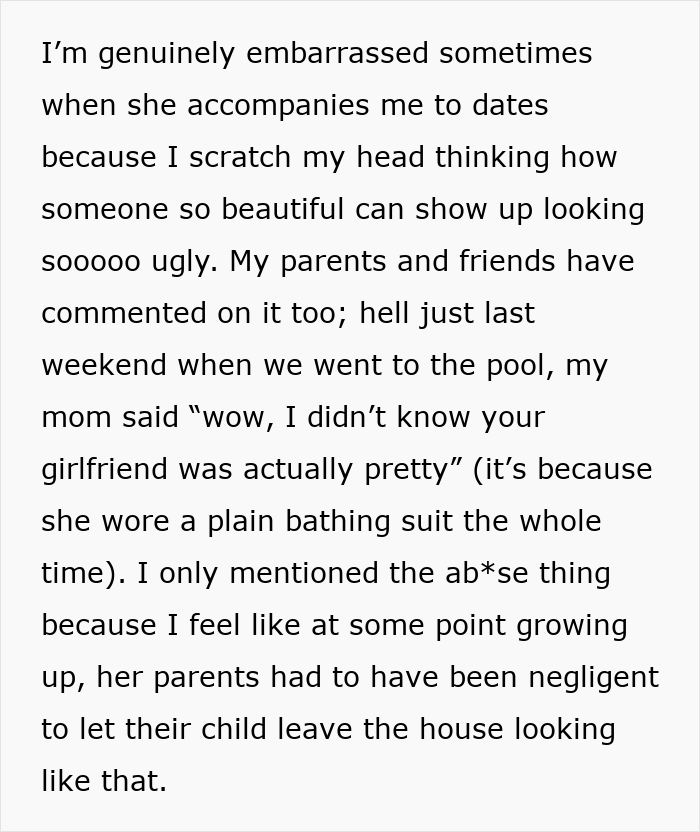 Man Feels Embarrassed By Girlfriend’s Style, Brings Her Childhood Trauma Back Man Feels Embarrassed By Girlfriend’s Style, Brings Her Childhood Trauma Back