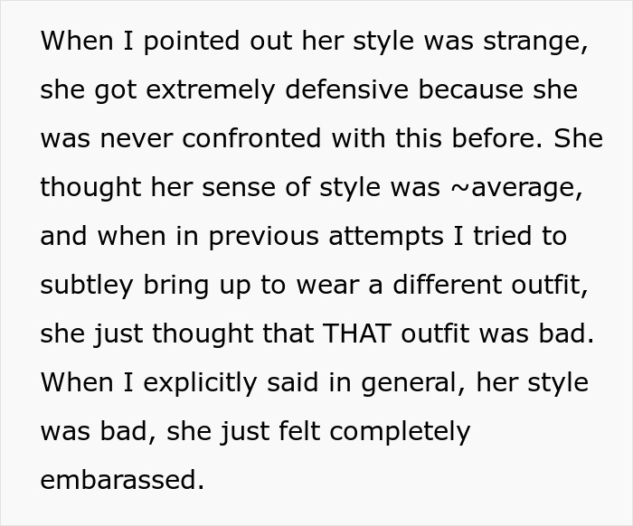 Man Feels Embarrassed By Girlfriend’s Style, Brings Her Childhood Trauma Back Man Feels Embarrassed By Girlfriend’s Style, Brings Her Childhood Trauma Back