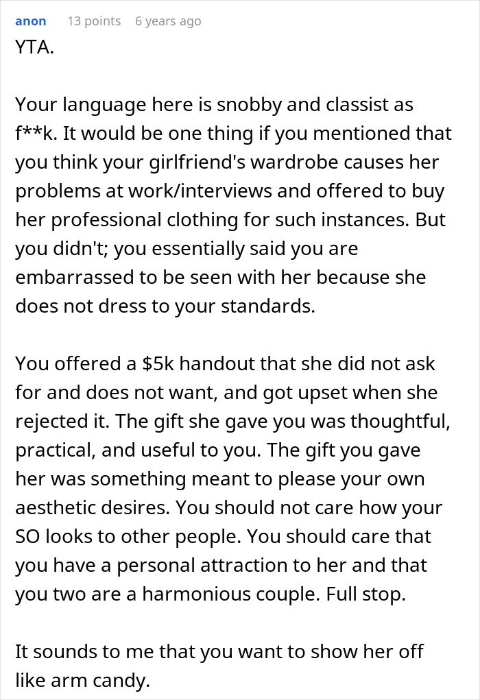 Man Feels Embarrassed By Girlfriend’s Style, Brings Her Childhood Trauma Back Man Feels Embarrassed By Girlfriend’s Style, Brings Her Childhood Trauma Back