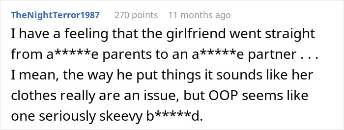 Man Feels Embarrassed By Girlfriend’s Style, Brings Her Childhood Trauma Back Man Feels Embarrassed By Girlfriend’s Style, Brings Her Childhood Trauma Back