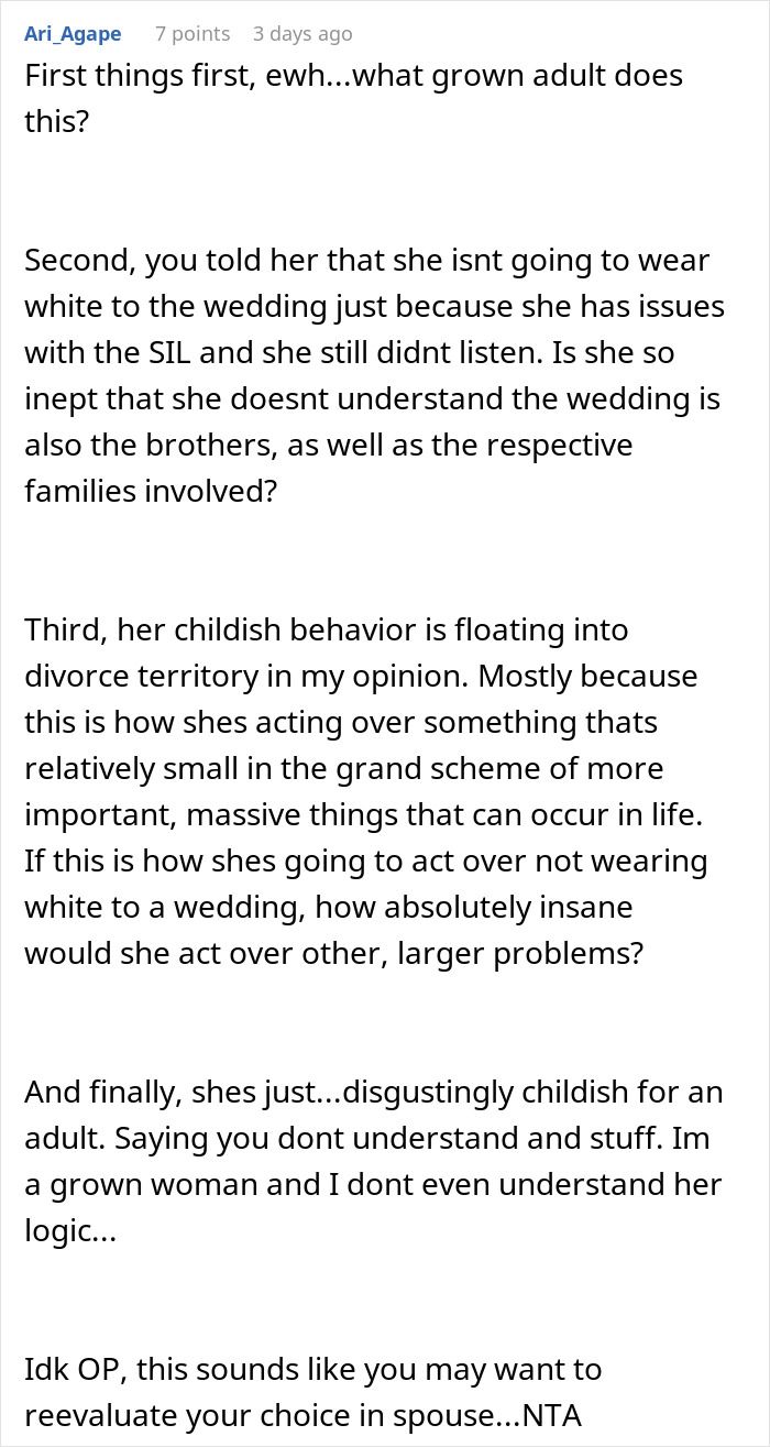 Husband Leaves Wife Behind After She Reveals What She’s Planning To Wear To Brother’s Wedding Husband Leaves Wife Behind After She Reveals What She’s Planning To Wear To Brother’s Wedding