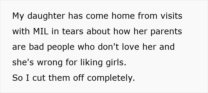 MIL And FIL Hate Family’s Lifestyle, Call CPS After Granddaughter Says She’s A Lesbian: “I Cut Them Off” MIL And FIL Hate Family’s Lifestyle, Call CPS After Granddaughter Says She’s A Lesbian: “I Cut Them Off”