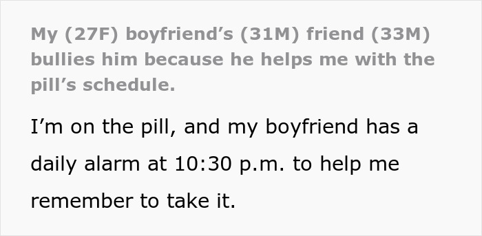 Couple Treats Birth Control Like Teamwork, Friend Treats A Pill Alarm Like A Threat To Masculinity Couple Treats Birth Control Like Teamwork, Friend Treats A Pill Alarm Like A Threat To Masculinity