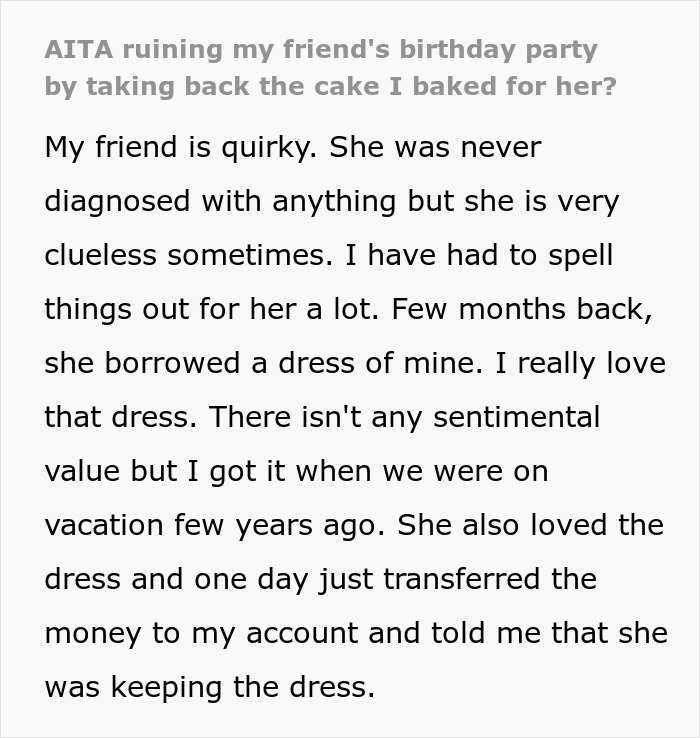Teen Takes Petty Revenge On Entitled Friend After She Sends Her Money Instead Of Returning Her Dress Teen Takes Petty Revenge On Entitled Friend After She Sends Her Money Instead Of Returning Her Dress
