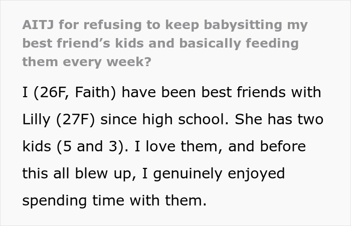 Entitled Mom Wants Childfree Bestie To Babysit For Free And Feed Her Kids Each Time, Bestie Refuses