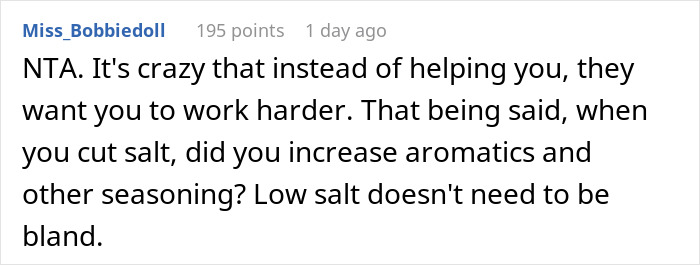 Family Demands Woman Make Separate Meals For Them: “Don’t Want To Eat What My Doctor Told Me” Family Demands Woman Make Separate Meals For Them: “Don’t Want To Eat What My Doctor Told Me”