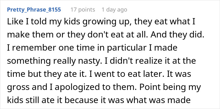Family Demands Woman Make Separate Meals For Them: “Don’t Want To Eat What My Doctor Told Me” Family Demands Woman Make Separate Meals For Them: “Don’t Want To Eat What My Doctor Told Me”